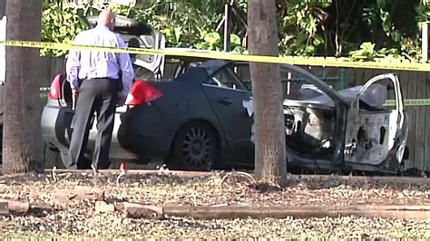 Body Found In Car That Caught Fire At Bicentennial Park