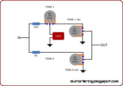 It shows the components of the circuit as simplified shapes, and the capability and signal links amongst the devices. The Guitar Wiring Blog - diagrams and tips: Simple Tone ...