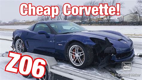 Wrecked 2007 Corvette Z06 Salvage Auction Rebuild Part 1 Youtube