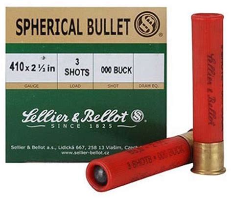 sellier and bellot sb410a shotgun 410 gauge 2 5 3 pellets 000 buck shot 25 bx 20 cs larry s