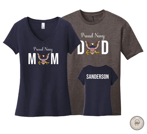 Proud Navy Mom Shirt Proud Navy Dad Shirt Printed Personalized Navy