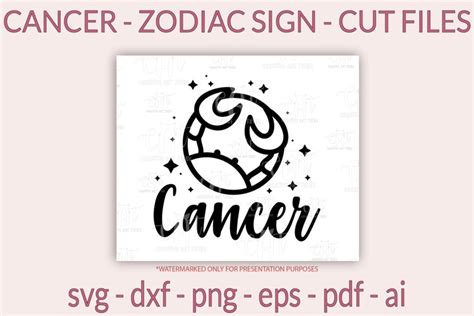 Cancer Svg Zodiac Sign Svg Horoscope Svg Png Cut Files