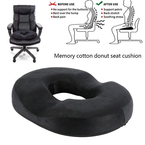 Lumbar pillow back pain support seat cushion for car or office chair memory foam. Coccyx Cushion Slow Rebound Memory Cotton Round Hip Pads ...