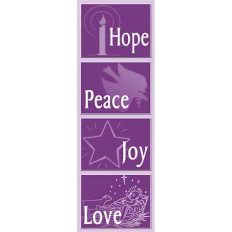 Hope Peace Joy Love Advent Indoor Banner Church Banners