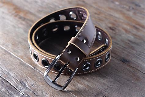 Handmade Brown Leather Belt Free Express Shipping Usa