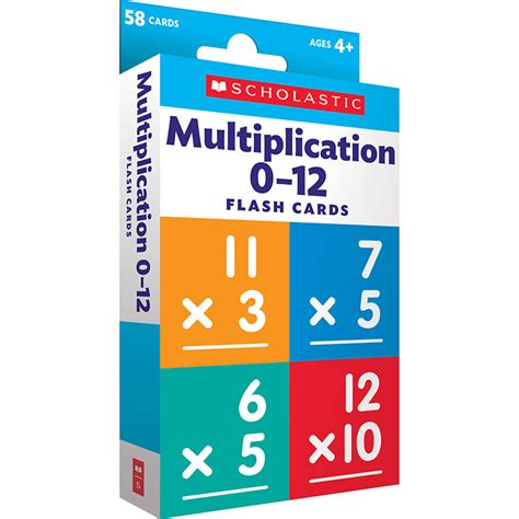 Scholastic Flash Cards Multiplication 0 12 Sc 823357 Supplyme