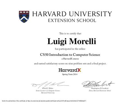 Harvard Core Certificate Tutore Org Master Of Documents