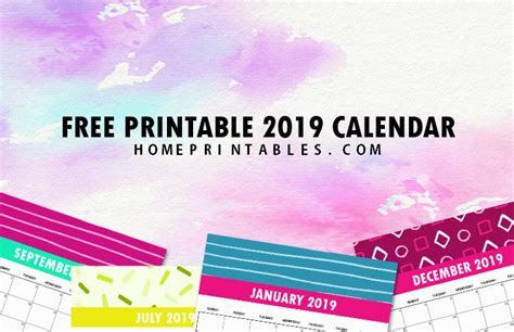 The minimal one page calendar 2021 calendar template is black and white, so you won't need a color printer to enjoy them. Free 2019 Monthly Calendar Printable: Cute and Colorful ...