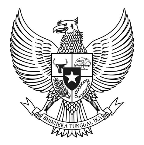 Logo Garuda Pancasila Bw Hitam Putih Vector Cdr Download Logo