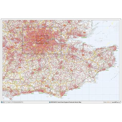 South East England Postcode Sector Wall Map S