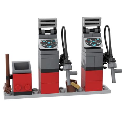Petrol Station Gas Station Custom Set Made Of Lego Bricks Extra