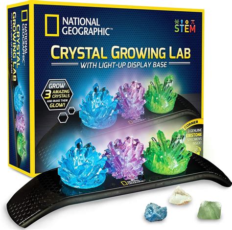 National Geographic Crystal Growing Kit 3 Vibrant Colored Crystals