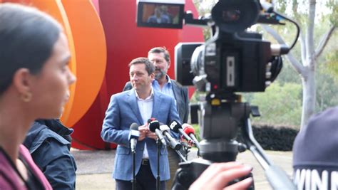 Victorian Opposition Leader Matthew Guy Emerges In Wodonga After Facing Pressure Over Donor