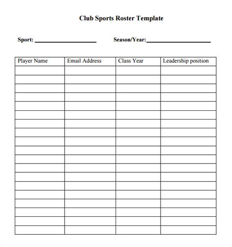 Simple to use, roster lite is useful for any sport or any cla… Roster Template - 8+ Download Free Documents In PDF , Word ...