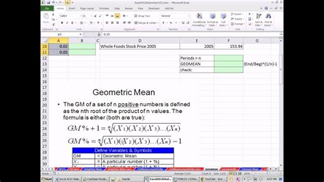Mean formulas for populations and samples. Excel 2010 Statistics #29: Means: Weighted, Trimmed, From ...