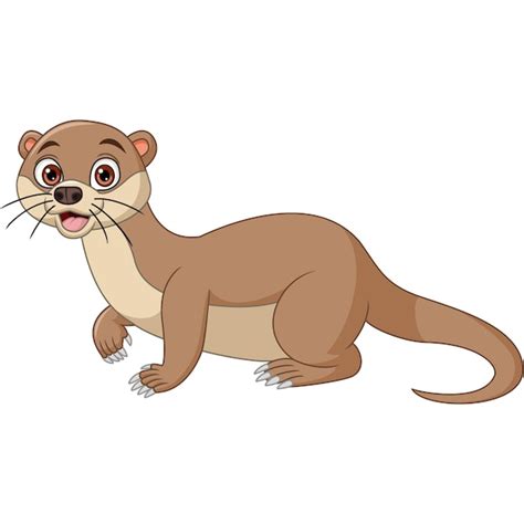 Premium Vector Cute Otter Cartoon On White Background