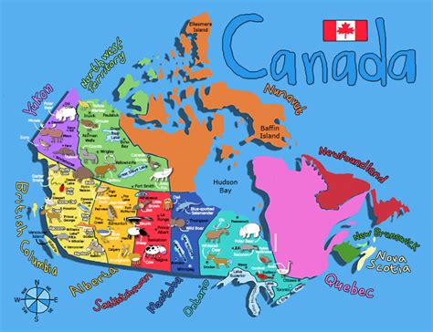 Illustrated Map Of Canada For Kids Ubicaciondepersonascdmxgobmx