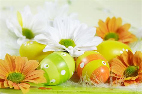 Eggs Among Flowers On Easter Wallpapers And Images Wallpapers