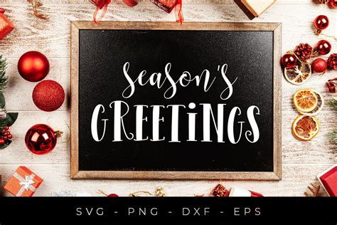 Seasons Greetings Svg Cut Files Christmas Sign Svg Etsy