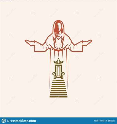 Christian Illustration Silhouette Of Jesus Christ And Steps Leading To