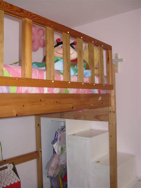 My cousin wanted to be able to put a desk or couch bed in the room and still have room step 5: Ana White | First Project- loft bed stairs/new rail - DIY ...