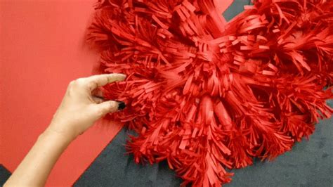 Diy Paper Heart Wall Hanging Red Paper Wall Hanging Easy Paper