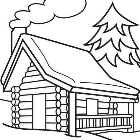 Log Cabin Coloring Pages Coloring Home