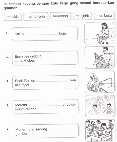 Image result for kata kerja pasif malay language writing. KSSR Bahasa Malaysia Tahun 1: Latihan (2)
