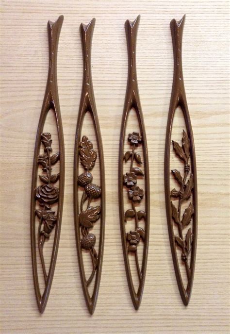 vintage sexton metal wall plaques upcycled in chestnut etsy