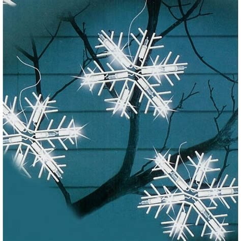 Set Of 5 Polar White Led Lighted Snowflake Icicle Christmas Lights