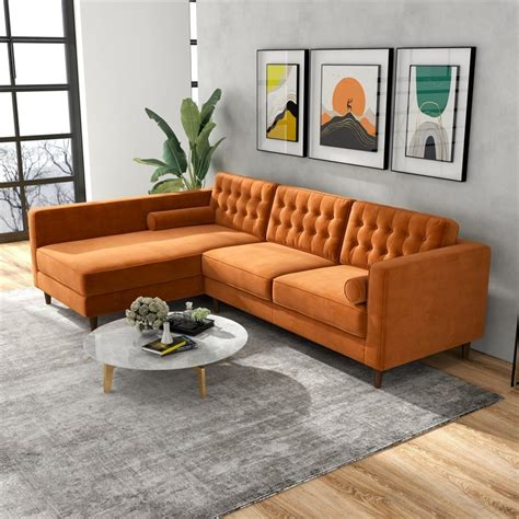 Mid Century Modern Velvet Sectional Sofa Sofa Design Ideas