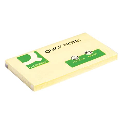 Q Connect Quick Notes 76 X 127mm Yellow 12 Pack Kf10503