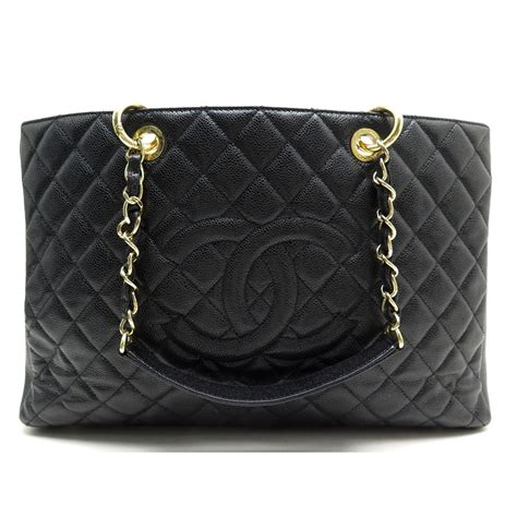 Chanel coco cabas nylon black silver shoulder bag cc logo chain strap italytop rated seller. sac a main chanel cabas shopping logo cc gm cuir
