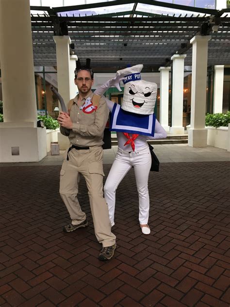 Diy Ghostbusters And Stay Puft Marshmallow Man Costume Ms Kit Lang
