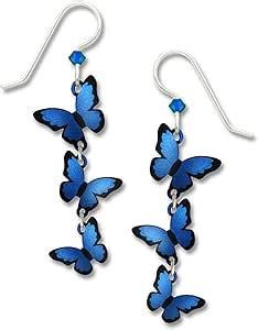 Amazon Com Sienna Sky Cascading 3D Blue Morpho Butterfly Earrings 1786