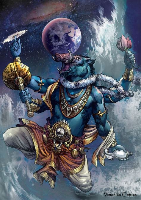 Varaha Hindu Myth A Boar Headed Avatar Of Vishnu That Dived Into The