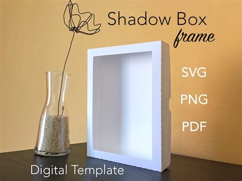 Rectangle 3D Shadow Box Frame Template SVG Silhouette Light | Etsy