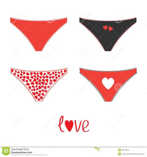 Women Underwear Panties Funny Set Love Card Stock Vector Illustration Of Relationship Panty