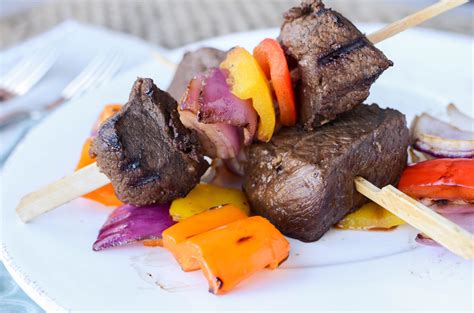 Marinated Steak And Vegetable Kabobs Sirloin Tips Beef Sirloin
