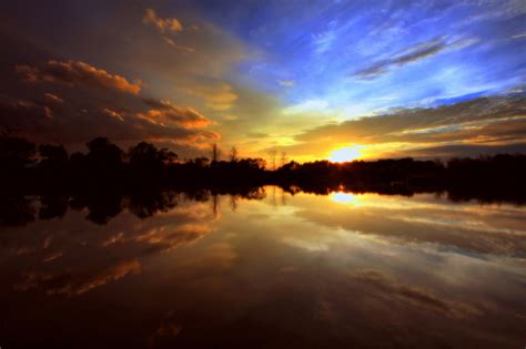 Wallpaper Sunset Sky Reflection Water Canon River Landscape