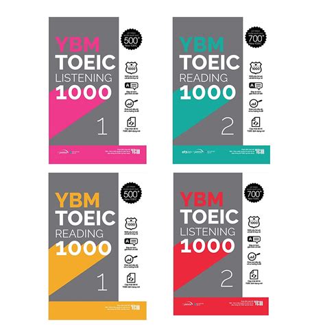 Combo Ybm Toeic 1000 4 Vol Trọn Bộ 4 Cuốn Ybm Toeic Reading 1000 Trọn Bộ 2 Tập Ybm Toeic