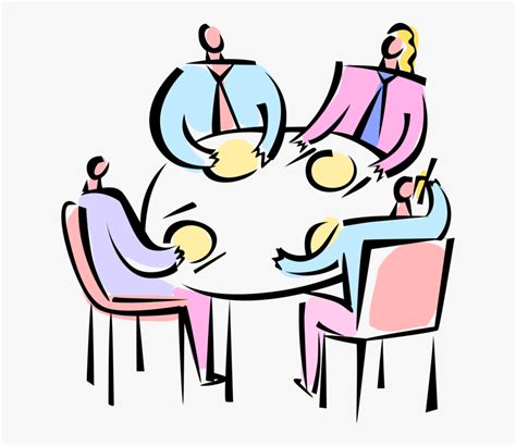 Please use and share these clipart pictures with your friends. Vector Illustration Of Business Meeting And Discussion ...