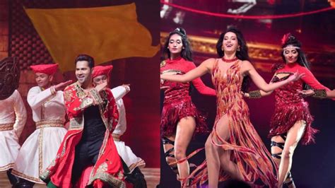 Iifa 2023 Nora Fatehi Sizzles On Stage In Sultry Red Dress Varun Dhawan Gives Power Packed