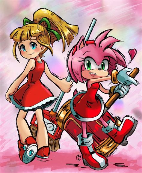 Roll And Amy Rose Mega Man And More Drawn By Stoic Seraphim Danbooru