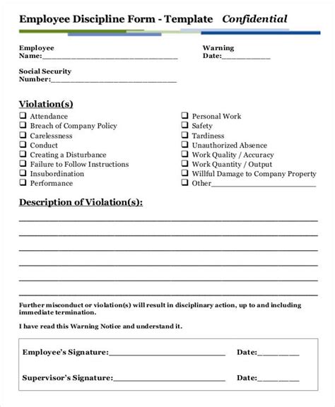 Employee Write Up Form Word Pdf Documents Download