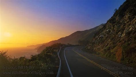 Pacific Coast Sunset Sunset On Pacific Coast Highway Near Big Sur