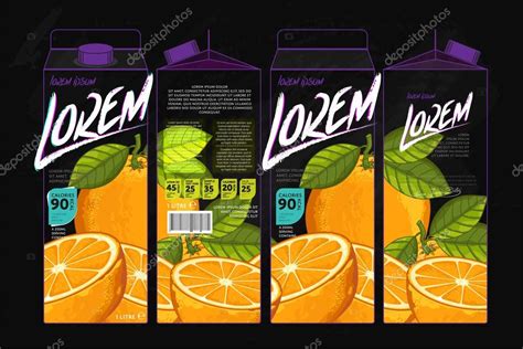 Template Packaging Design Orange Juice Stock Vector Image By