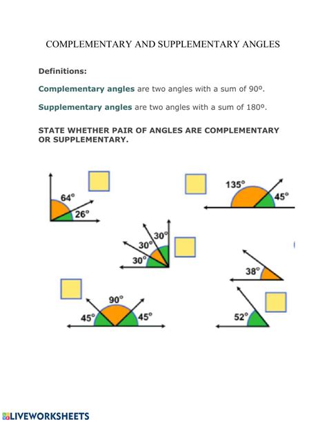 Https://tommynaija.com/worksheet/complementary Angles And Supplementary Angles Worksheet