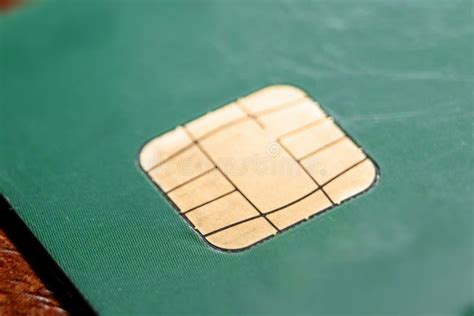 Micro Credit Card Chip Close Up Soft Focus New Technologies Emv Chip