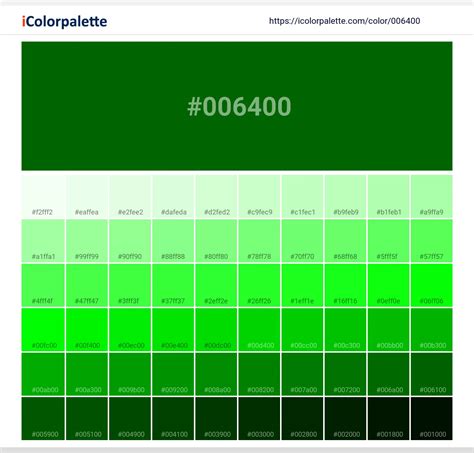 Dark Green Information Hsl Rgb Pantone